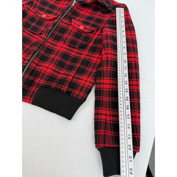 Marc Jacobs Women's Wool Zippered Jacket Buffalo Plaid Red Size XS Y2K Vintage - Picture 11 of 14
